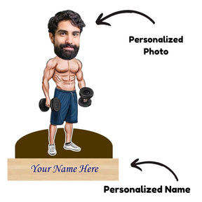 Personalized Caricature for Body Builder with Custom Name