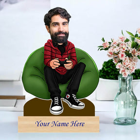 Personalized Caricature for Gamer with Custom Name