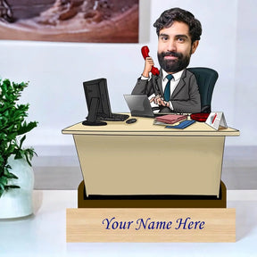 Personalized Caricature For Business Man with Custom Name