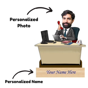 Personalized Caricature For Business Man with Custom Name