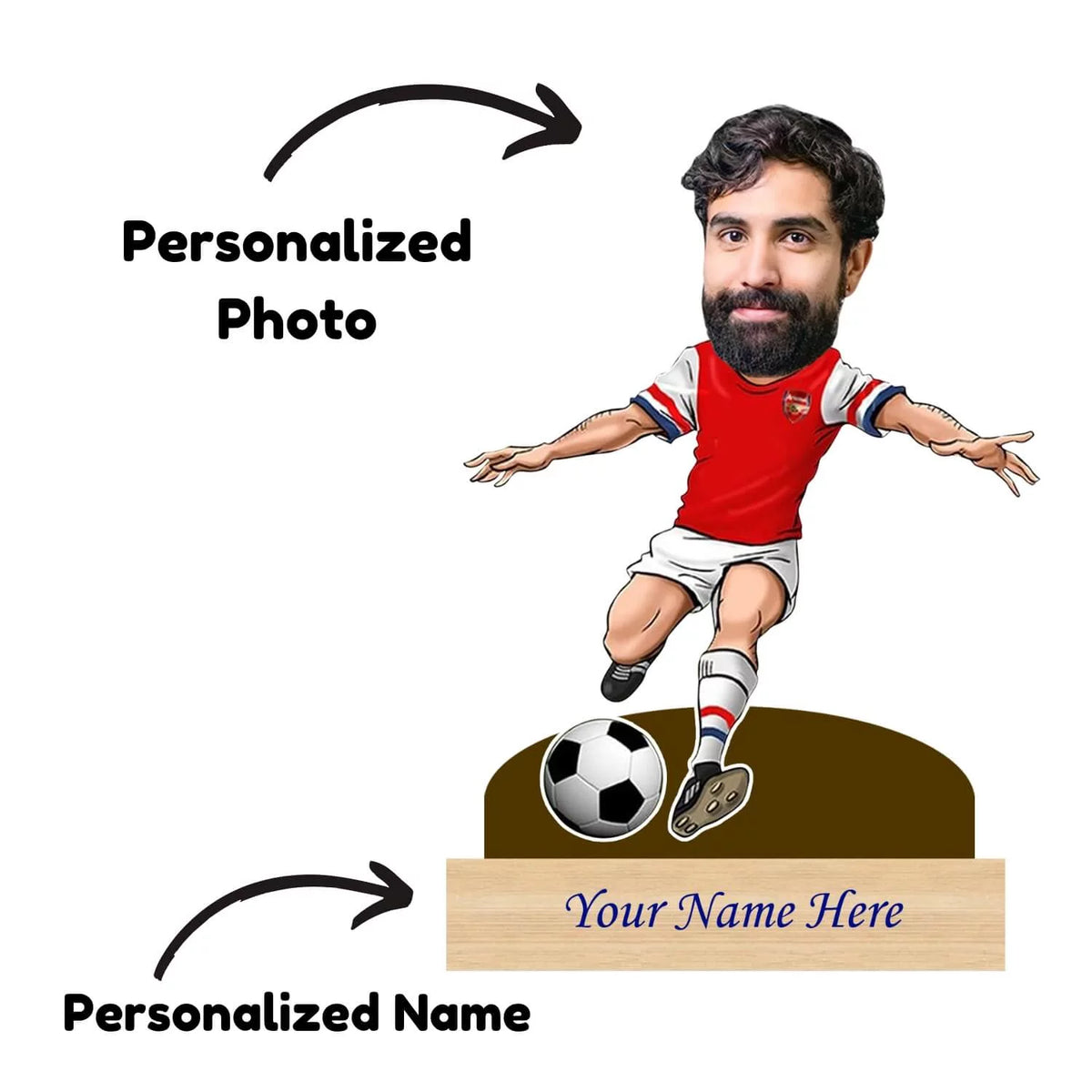 Personalized Caricature For Football Player with Custom Name