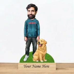 Personalized Dog Caricature For Golden Labrador Pet Lover