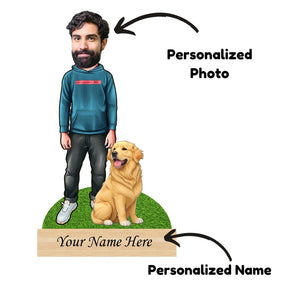 Personalized Dog Caricature For Golden Labrador Pet Lover