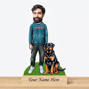 Personalized Dog Caricature For Rottweiler Pet Lover