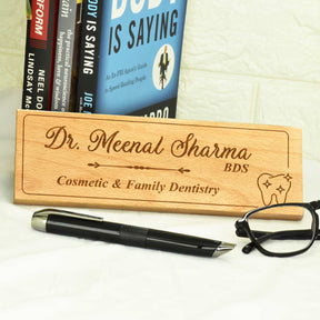 Wooden Engraved Dentist Name Plate for Home or Clinic