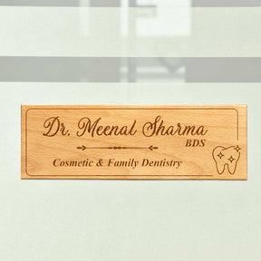 Wooden Engraved Dentist Name Plate for Home or Clinic