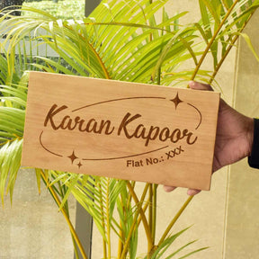 Wooden Engraved Personalised Male Name Plate for Home