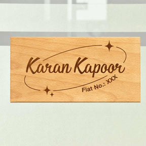 Wooden Engraved Personalised Male Name Plate for Home