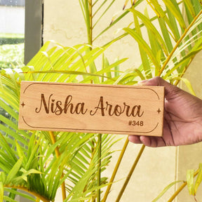 Wooden Engraved Custom Name Plate for Home