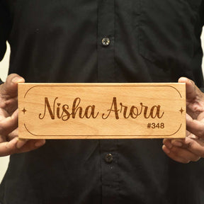Wooden Engraved Custom Name Plate for Home