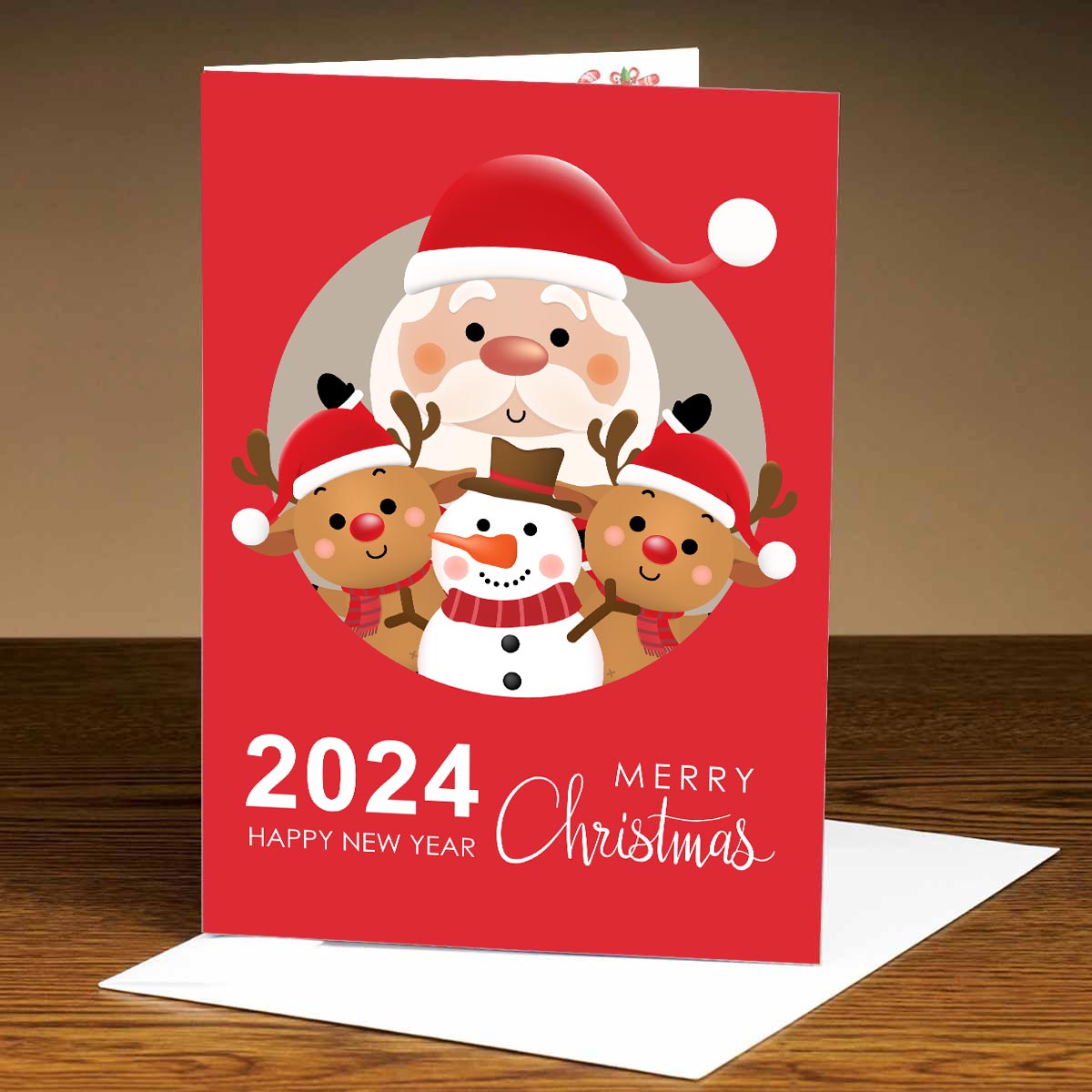 Merry Christmas & New Year Wishes Card