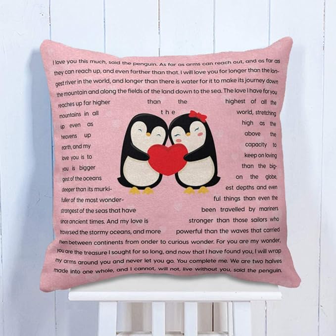 Love Cushion Cover in Penguin for Valentine
