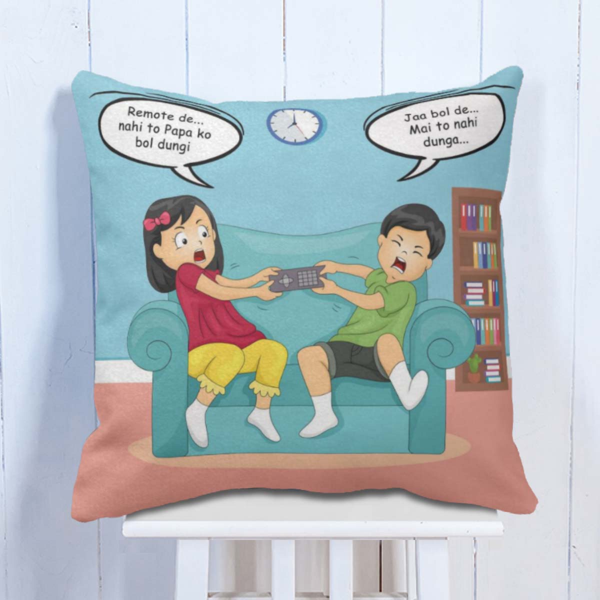 Brother Sister Cute Fight Cushion