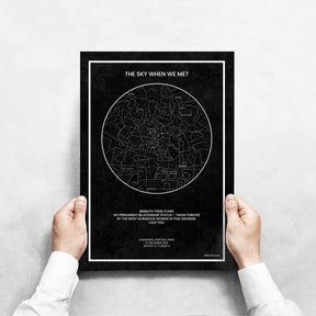 Personalized Sky Star Map For a Special Moment Black