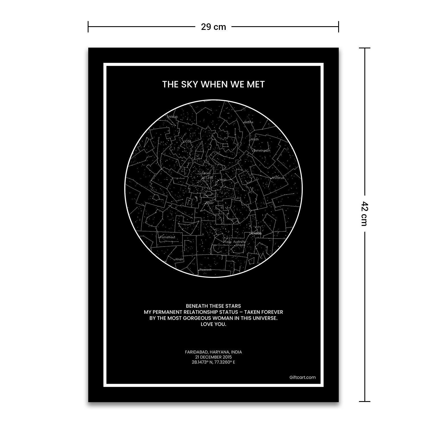 Personalized Sky Star Map For a Special Moment Black