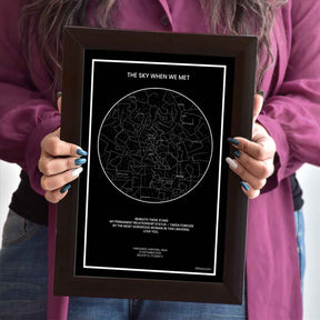 Personalized Sky Star Map For a Special Moment Black