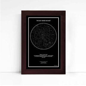 Personalized Sky Star Map For a Special Moment Black