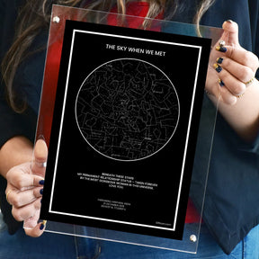 Personalized Sky Star Map For a Special Moment Black