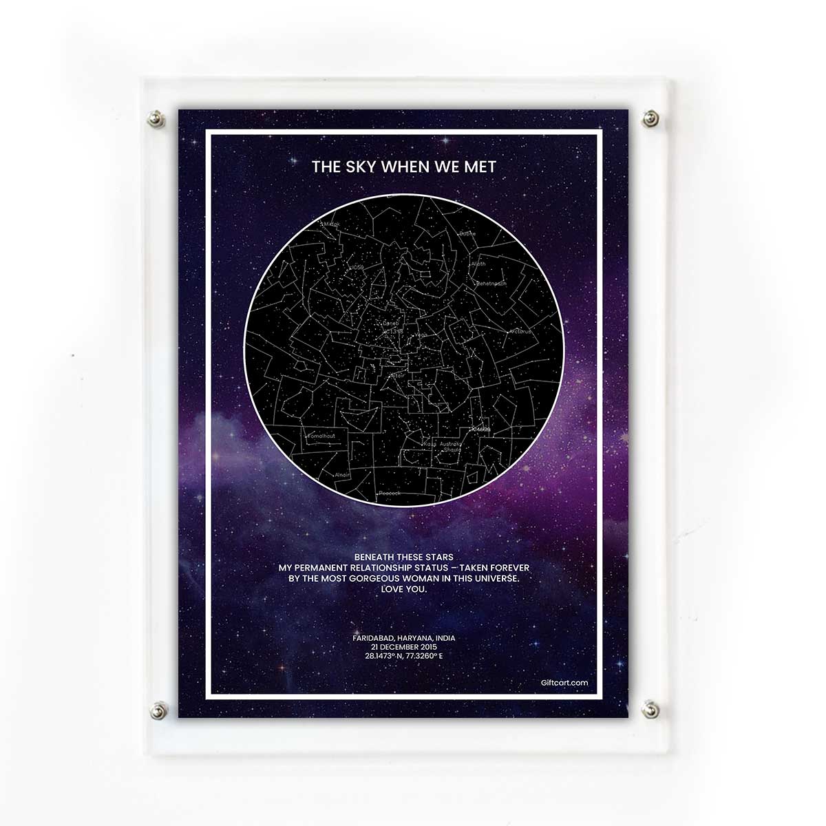 Personalized Sky Star Map For a Special Moment Blue