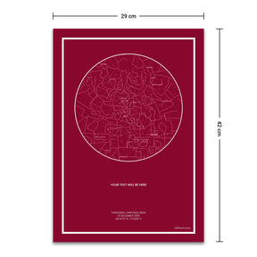 Personalized Sky Star Map For a Special Moment Crimson