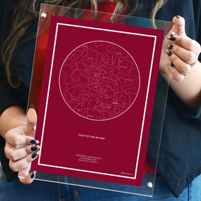 Personalized Sky Star Map For a Special Moment Crimson