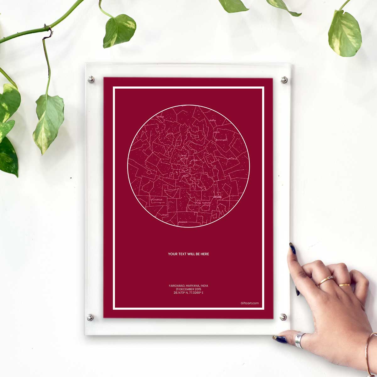 Personalized Sky Star Map For a Special Moment Crimson