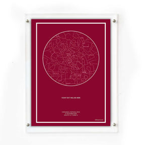 Personalized Sky Star Map For a Special Moment Crimson