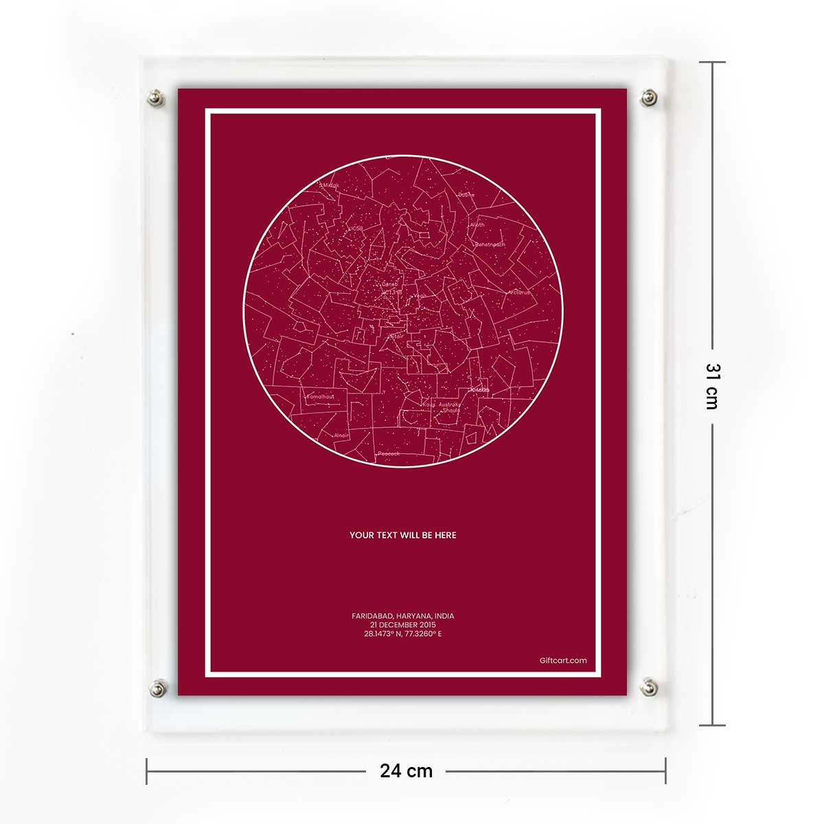 Personalized Sky Star Map For a Special Moment Crimson