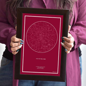 Personalized Sky Star Map For a Special Moment Crimson