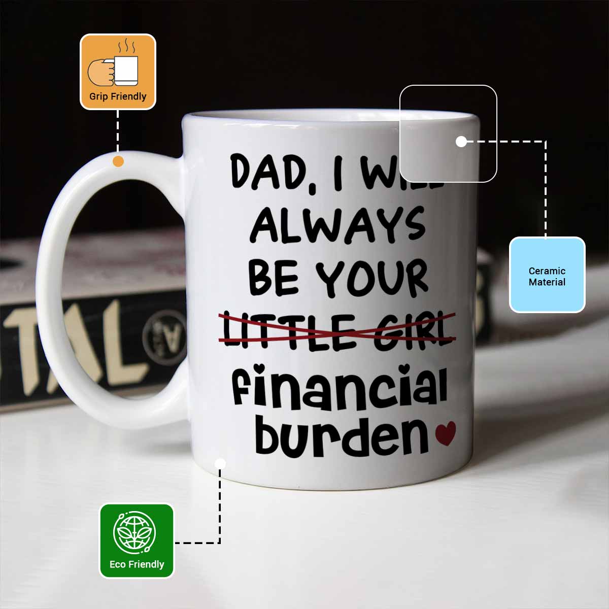 I Will Always Be Your Little Girl Financial Burden Coffee Mug