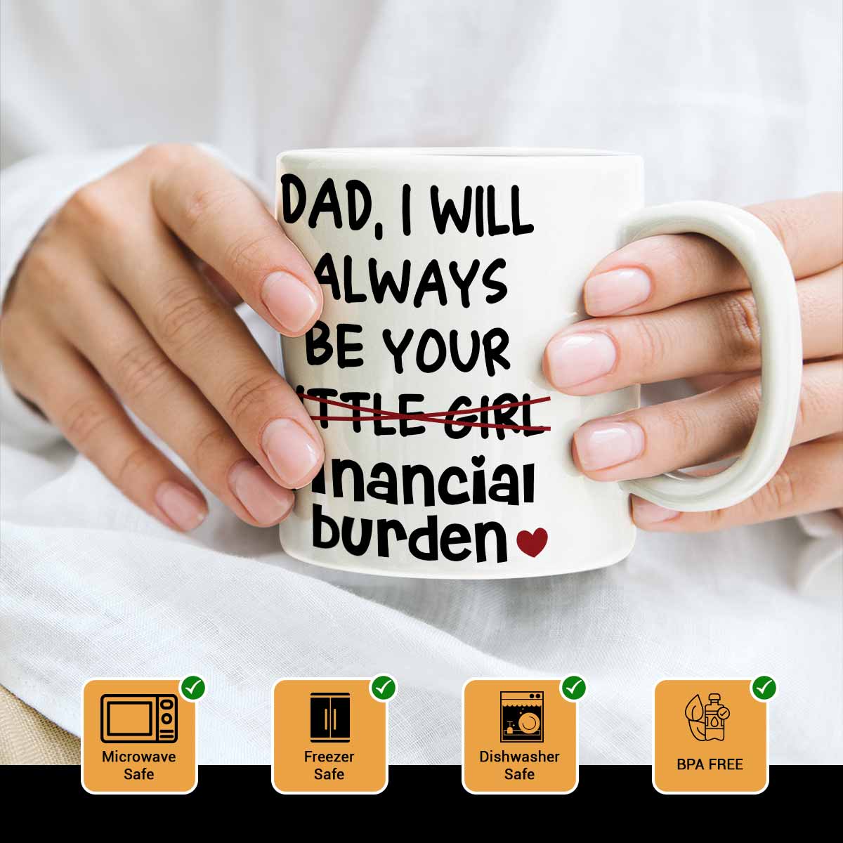 I Will Always Be Your Little Girl Financial Burden Coffee Mug