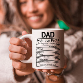 Superhero Dad Nutrition Facts Coffee Mug-1