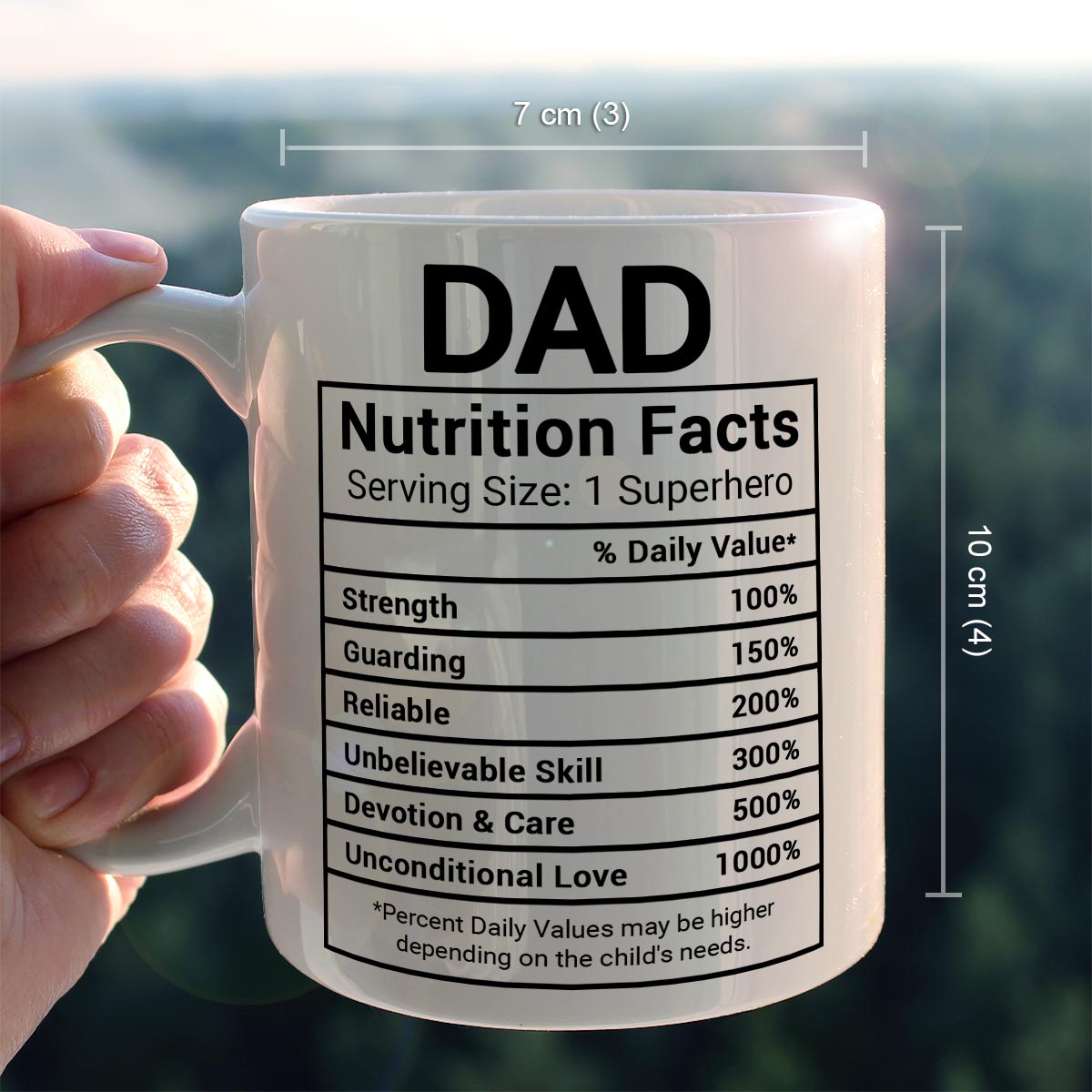 Superhero Dad Nutrition Facts Coffee Mug