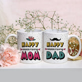 Set of 2 Best Mom & Dad Anniversary Coffee Mugs