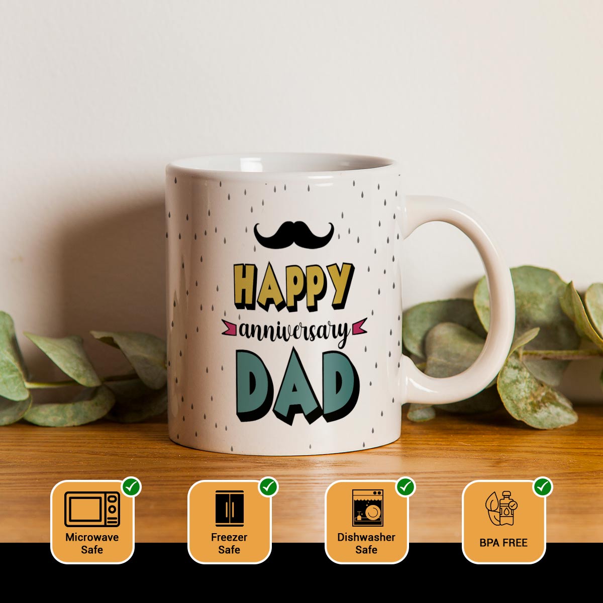 Set of 2 Best Mom & Dad Anniversary Coffee Mugs