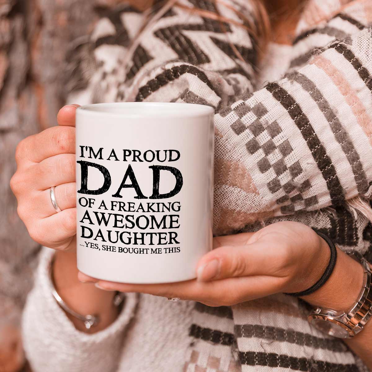 Proud Dad Of An Awesome Daughter Coffee Mug-1