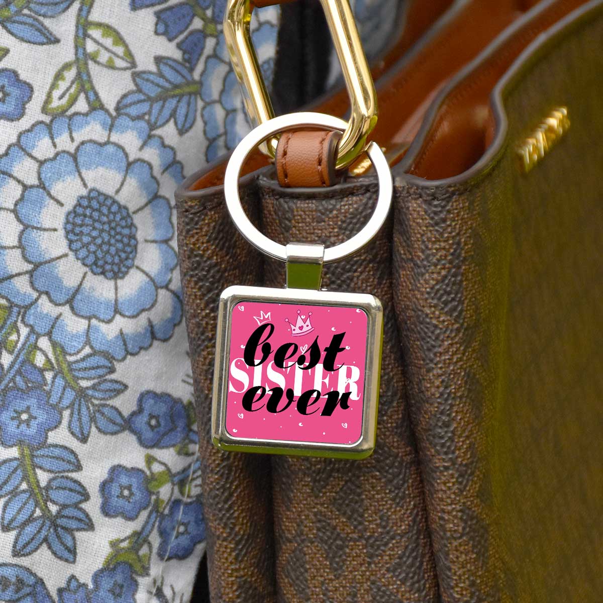 Best Ever Sister Metal Keychain