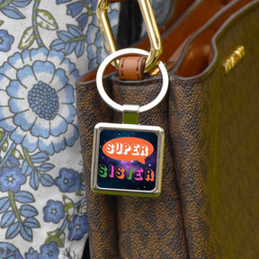 Super Sister Metal Keychain