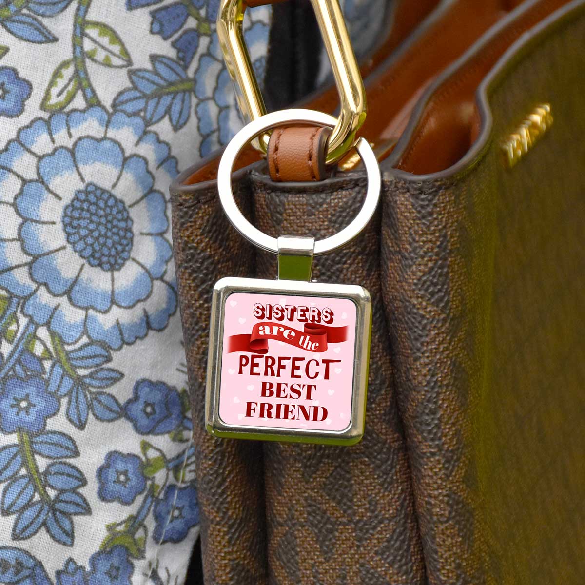 Sisters are the Perfect Best Friend Metal Keychain