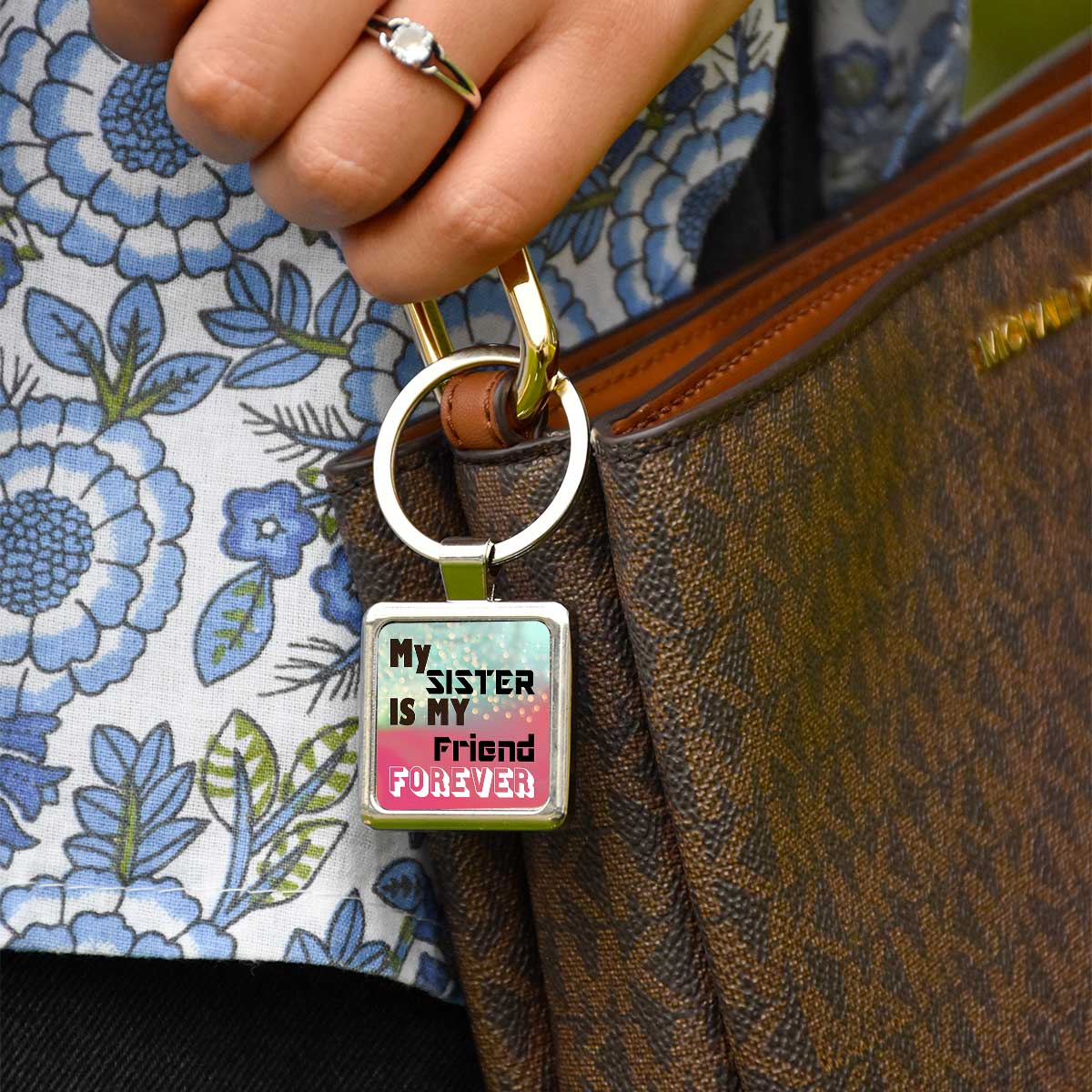 My Sister is my Friend Forever Metal Keychain
