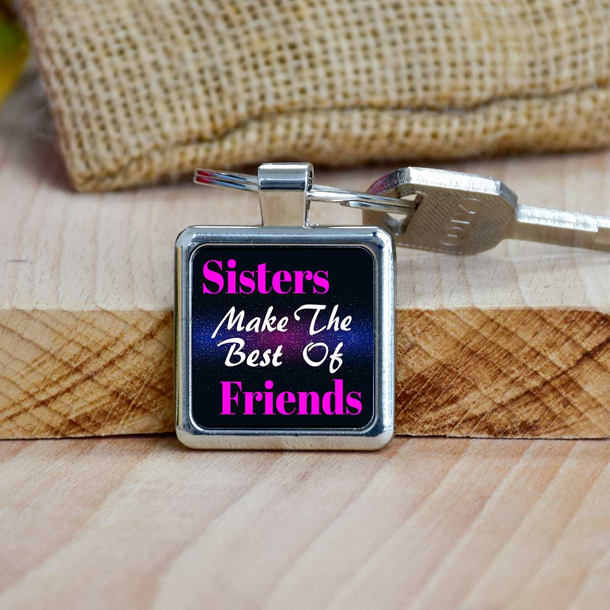 Sisters make the Best of Friends Metal Keychain