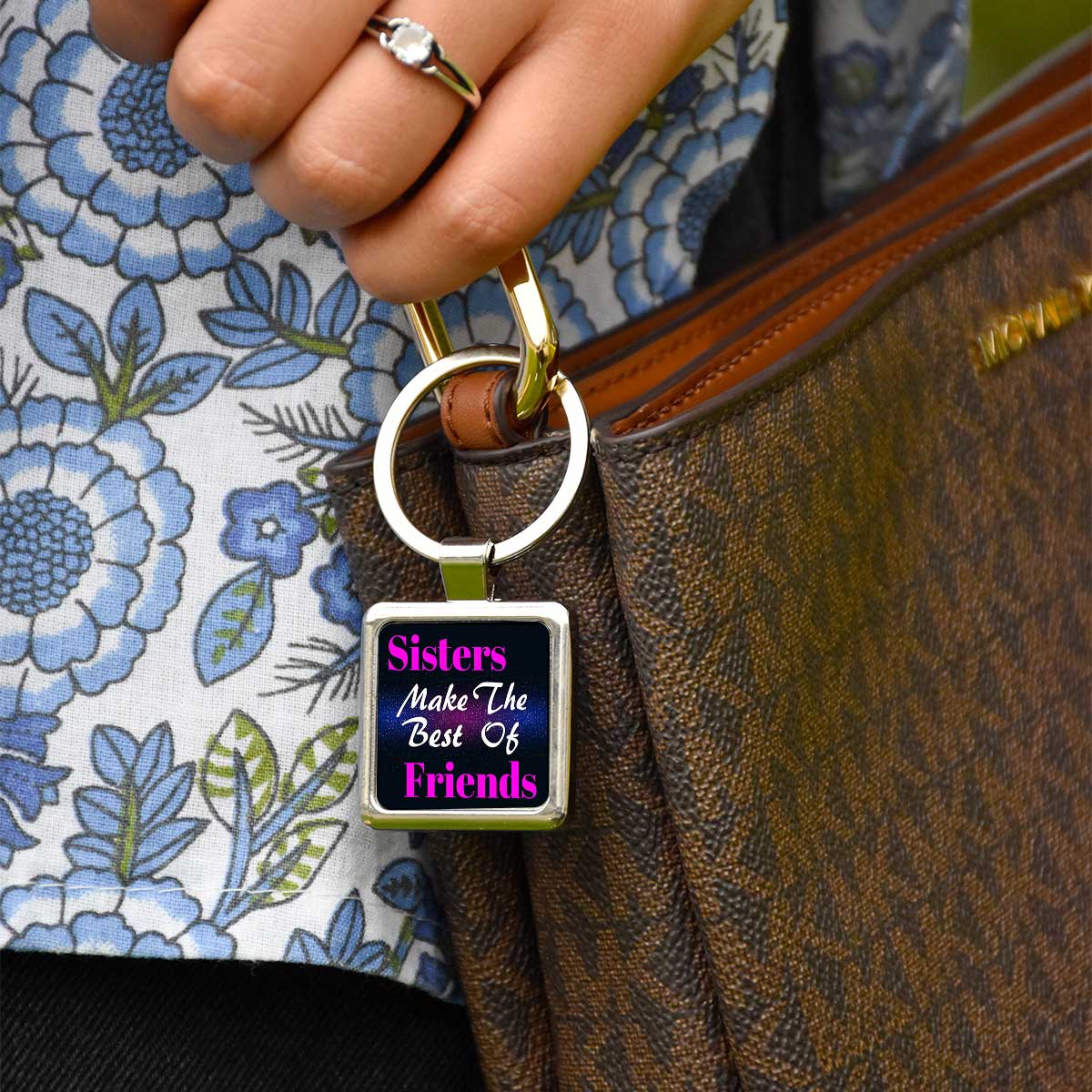 Sisters make the Best of Friends Metal Keychain