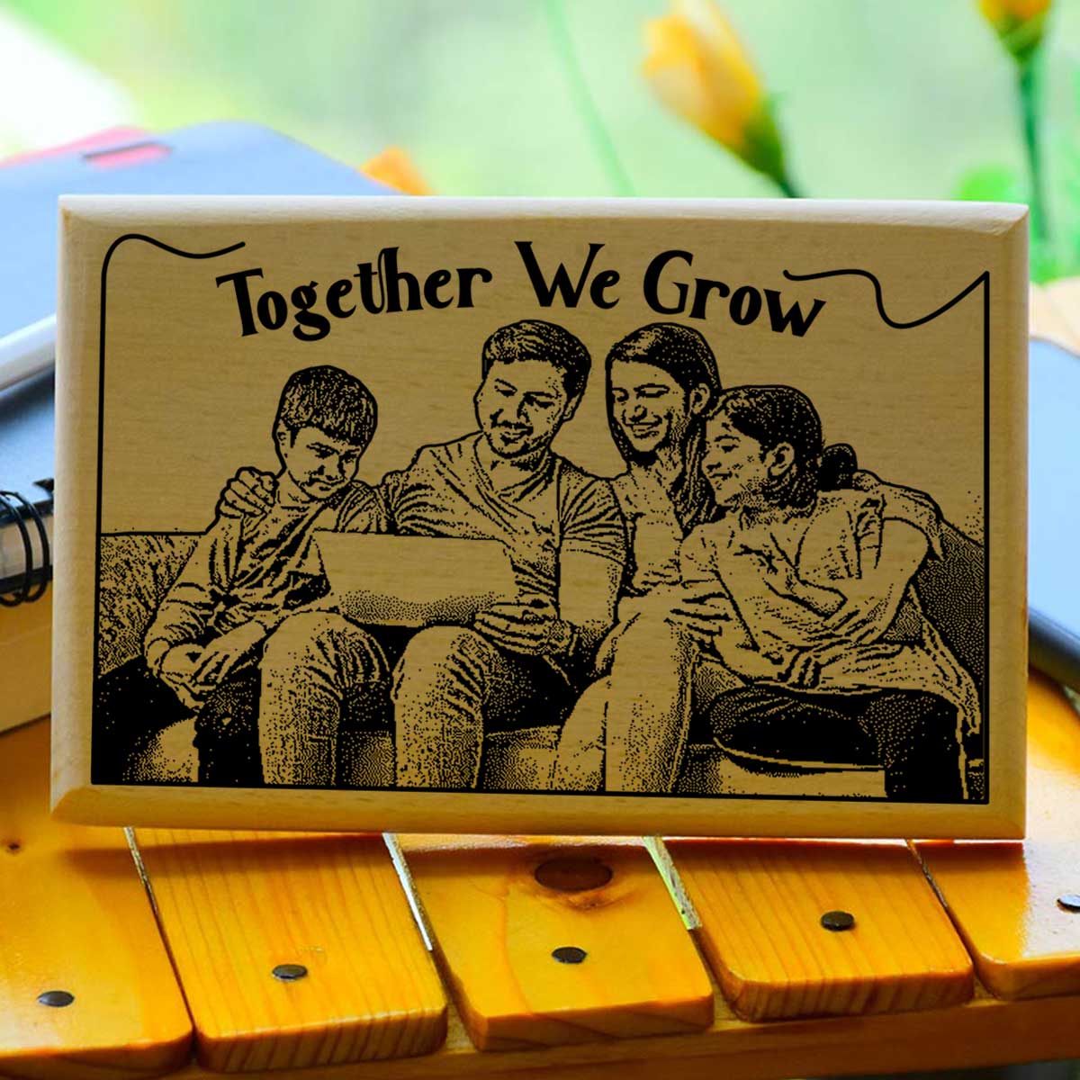 Personalised Wooden Family Plaque Photo Keepsake