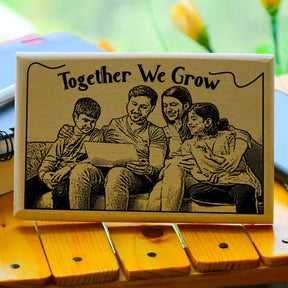 Personalised Wooden Family Plaque Photo Keepsake