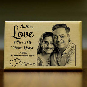 Still in Love After All These Years Anniversary Wooden Engraved Keepsake for Parents