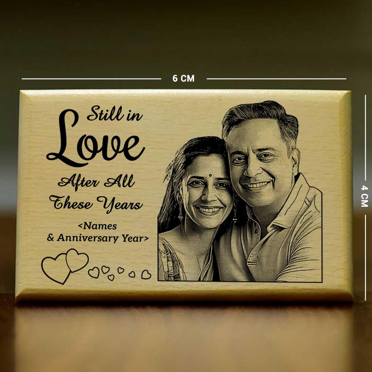 Still in Love After All These Years Anniversary Wooden Engraved Keepsake for Parents