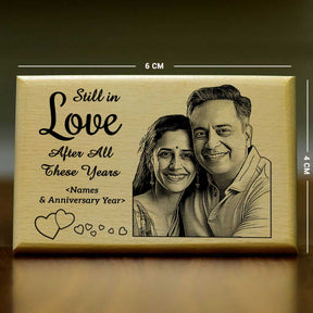 Still in Love After All These Years Anniversary Wooden Engraved Keepsake for Parents