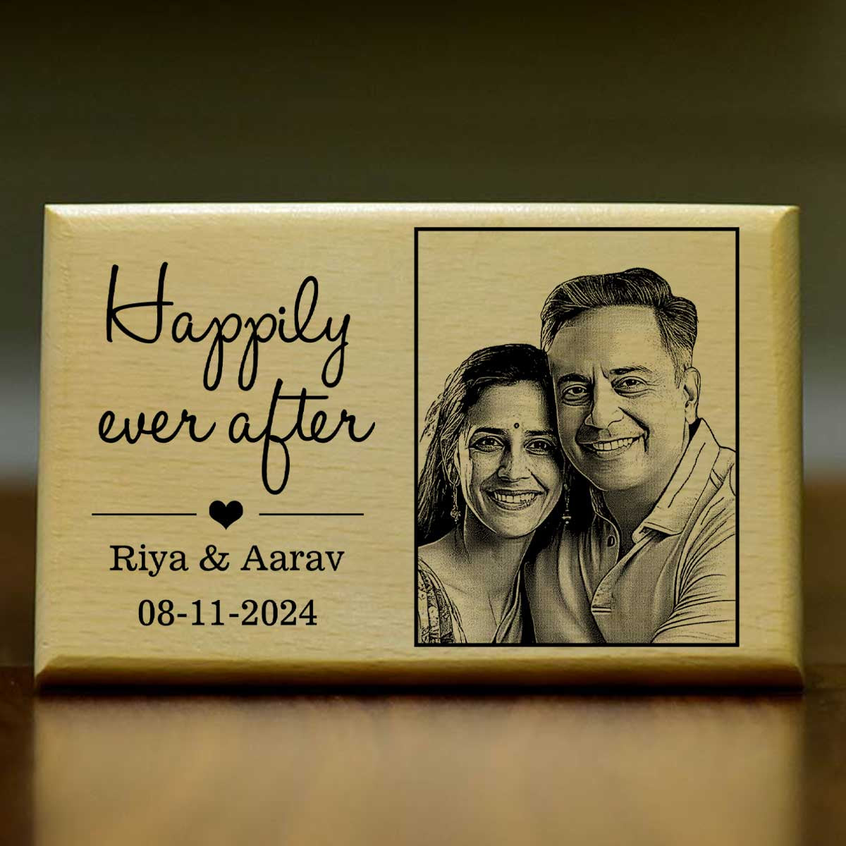 Personalised "Happily Ever After" Wooden Plaque