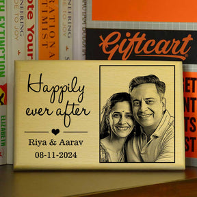 Personalised "Happily Ever After" Wooden Plaque