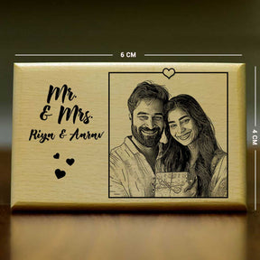 Personalised "Mr & Mrs" Wooden Engraved Photo Frame Keepsake